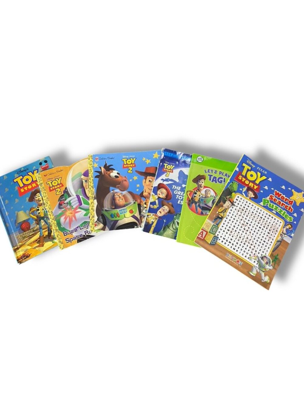Vintage Toy Story 6 Books Lot - Toy Story 2 Puzzle & Leapfrog Reading Books